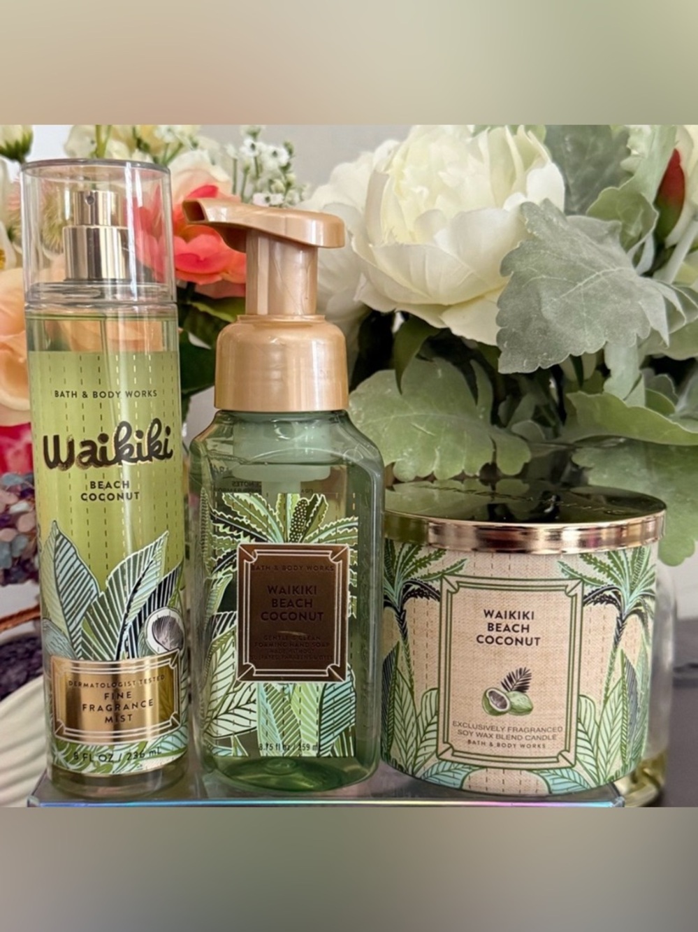 🆕🥥 BATH & BODY WORKS “WAIKIKI BEACH COCONUT” 3-PIECE COLLECTION. BRAND NEW!